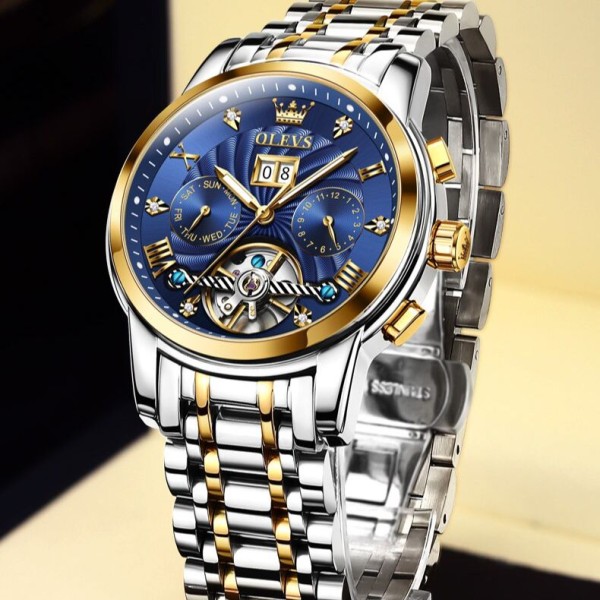 OLEVS 9910 Mechanical Wrist watch Men -  Blue