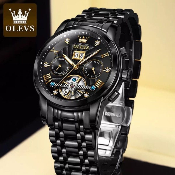 OLEVS 9910 Mechanical Wrist Watch Men - Black