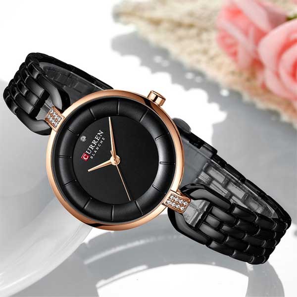 CURREN 9052 Stainless Steel Analog Watch For Women-Black