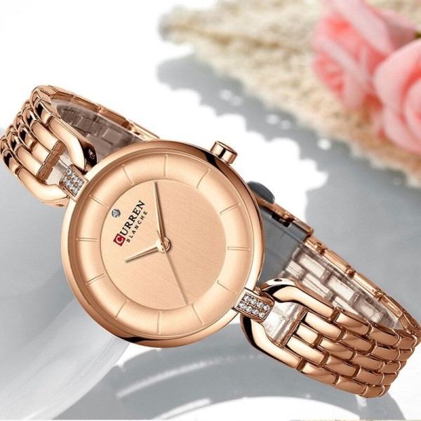 CURREN 9052 Stainless Steel Analog Watch For Women-Rose Gold