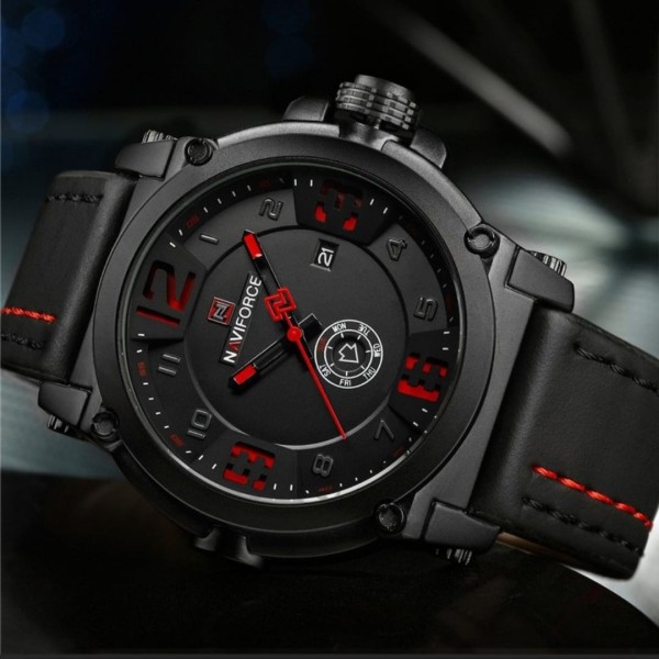 Naviforce Nf9099  Men's Watch – Black Red