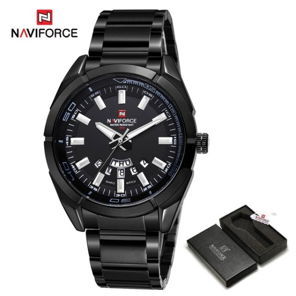 Naviforce 9038 Luxury Men Quartz Stainlness Steel watch For-Black