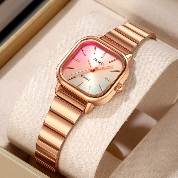 SKMEI 2190 Stainless Steel Quartz Wristwatch Women Watch For-Rose Gold