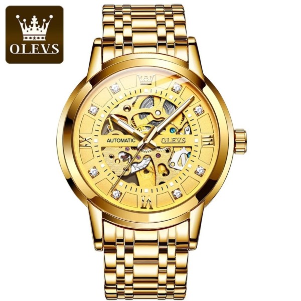 Olevs 9901 Automatic Mechanical Men's watch- Golden