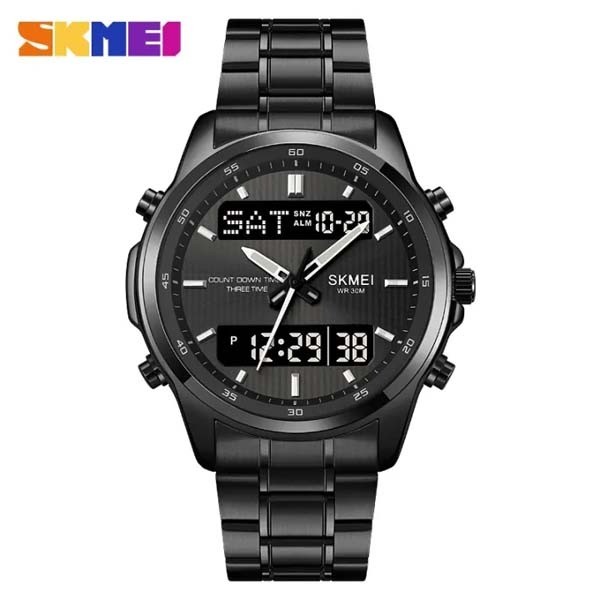 SKMEI 2049 Dual Display Electronic Multifunctional Men Watch - Black