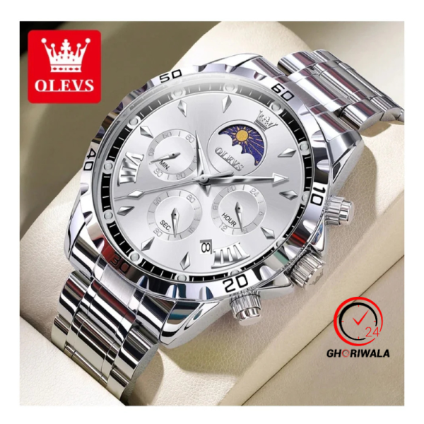 OLEVS 2949 Chronograph Stainless Steel Men Watch - Silver