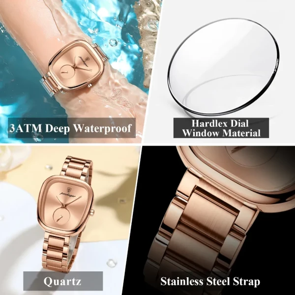 POEDAGAR 783 Luxury Elegant Women's Watch - Rose Gold