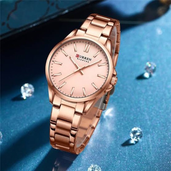 CURREN 9090 Stainless Steel Watches for Women – Rose Gold