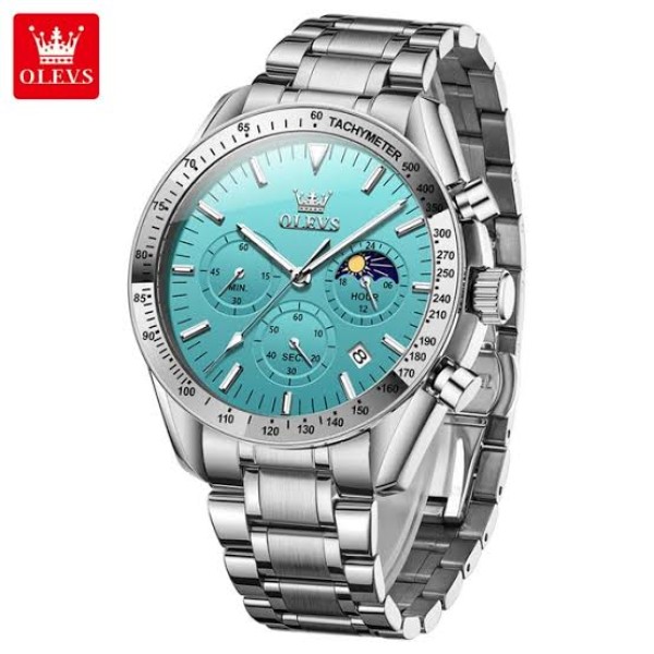 Olevs 3618 Stainless Steel Chronograph Wrist Watch For Men-Fest Colour