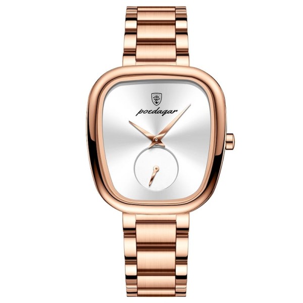 POEDAGAR 783 Luxury Elegant Women's Watch - Rose Gold & White