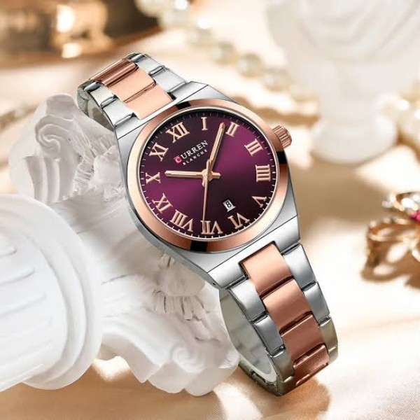 CURREN 9095 Ladies High Quality Wrist Watch For -Rose Purple