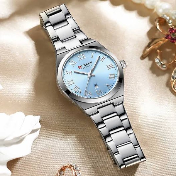 CURREN 9095 Ladies High Quality Wrist Watch For -Silver & Fest