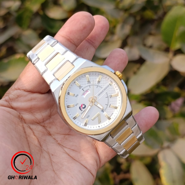 Forecast 013 Stainless Steel Quartz Fashion Watch Men's For-Gold & White