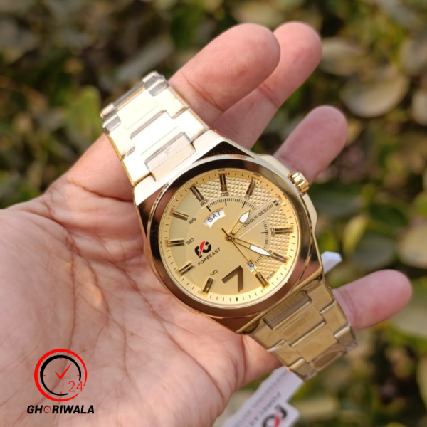 Forecast 013 Stainless Steel Quartz Fashion Watch Men's For-Golden