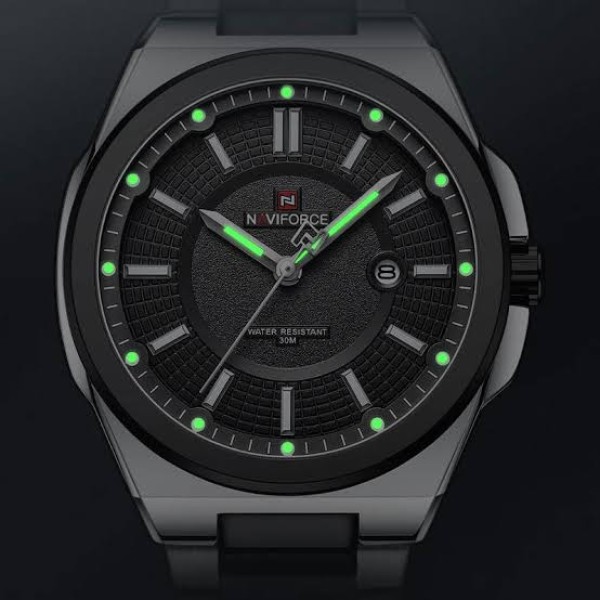 Naviforce 9212 Luxury Steelness Steel Men's Watch For- Silver/Black