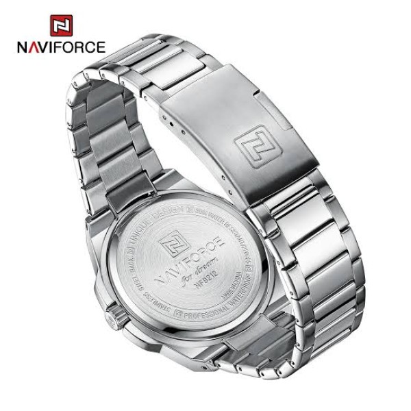 Naviforce 9212 Luxury Steelness Steel Men's Watch For- Silver