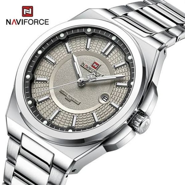 Naviforce 9212 Luxury Steelness Steel Men's Watch For- Silver/Gray