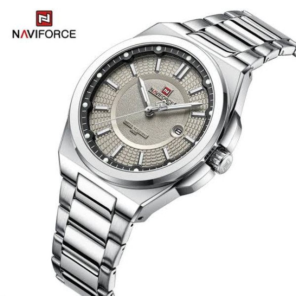 Naviforce 9212 Luxury Steelness Steel Men's Watch For- Silver/Gray