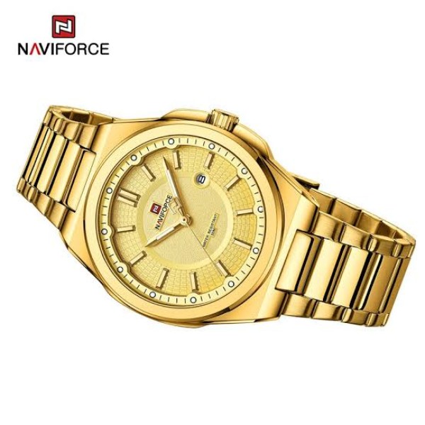 Naviforce 9212 Luxury Steelness Steel Men's Watch For- Golden