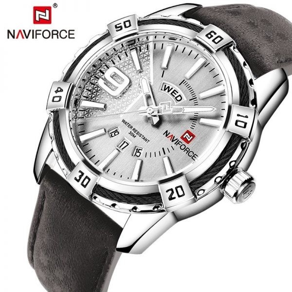 Naviforce 9117 Quartz PU Leather Men's Watch - Brown