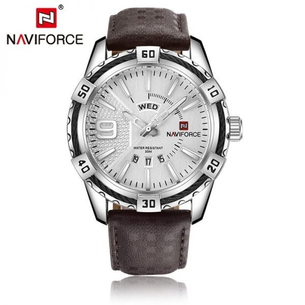 Naviforce 9117 Quartz PU Leather Men's Watch - Brown