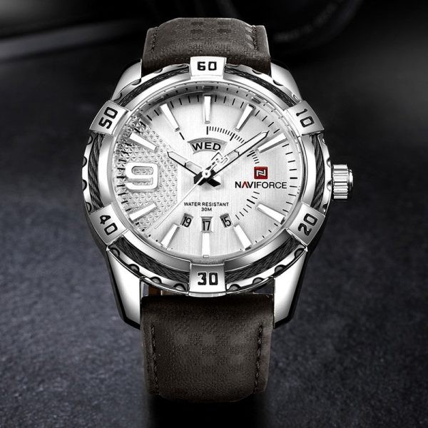 Naviforce 9117 Quartz PU Leather Men's Watch - Brown