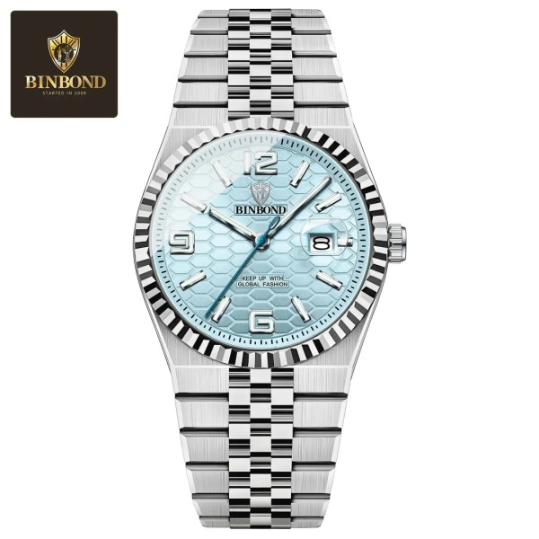 Binbond 8181 Quartz Men's Watch For - Silver & Fest