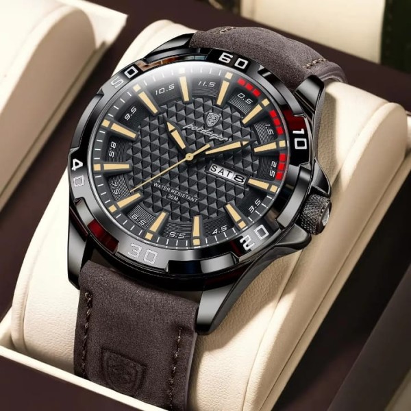 POEDAGAR 895 Luxury Sports Waterproof Men's Watch -Chocolate