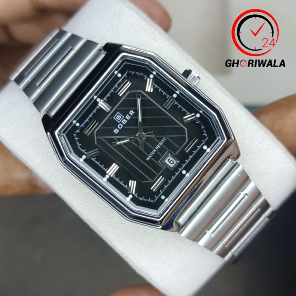 SOBER JC001 Steelness steel Men's Watch For-Silver & Black