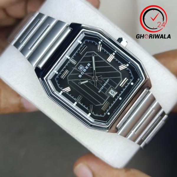 SOBER JC001 Steelness steel Men's Watch For-Silver & Black