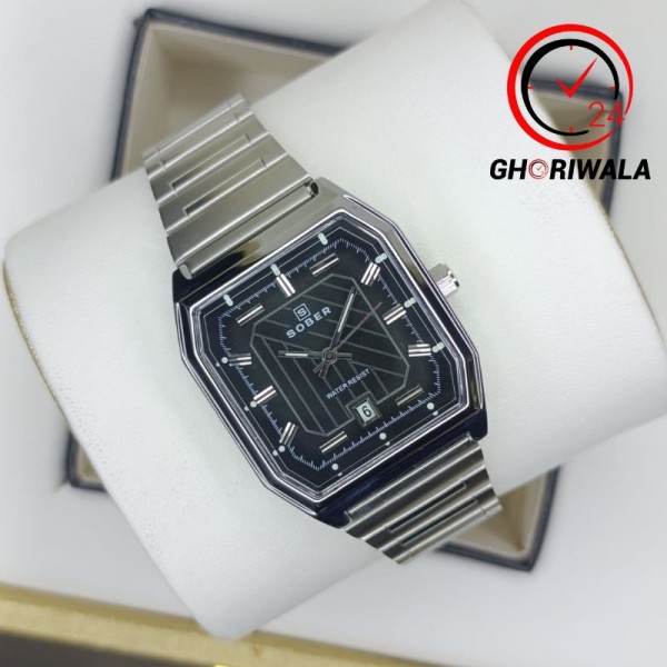 SOBER JC001 Steelness steel Men's Watch For-Silver & Black