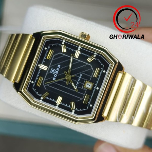 SOBER JC001 Steelness steel Men's Watch For- Golden & Black