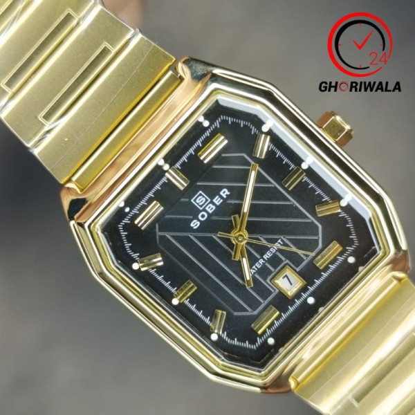 SOBER JC001 Steelness steel Men's Watch For- Golden & Black
