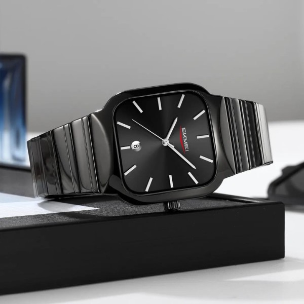 SKMEI 9361 Steelness steel Men's Watch For- Black