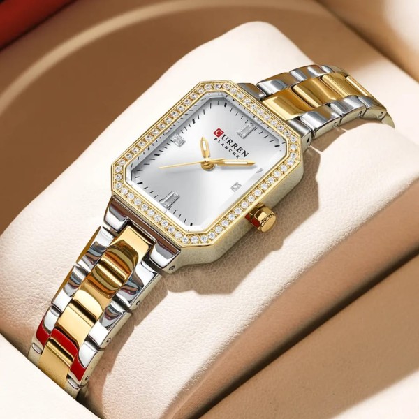 CURREN 9102 Stainless Steel Women Watches for - Silver Gold & White