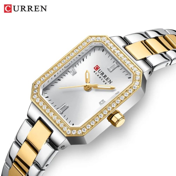 CURREN 9102 Stainless Steel Women Watches for - Silver Gold & White