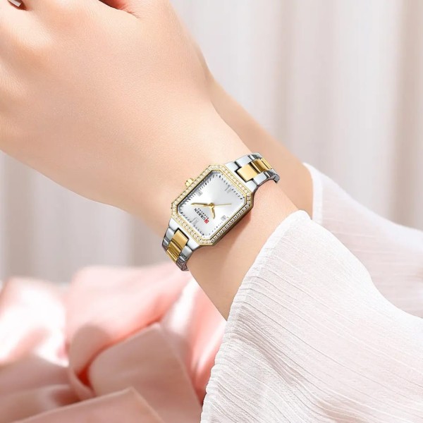 CURREN 9102 Stainless Steel Women Watches for - Silver Gold & White