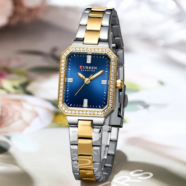 CURREN 9102 Stainless Steel Women Watches for - Silver Gold & Blue