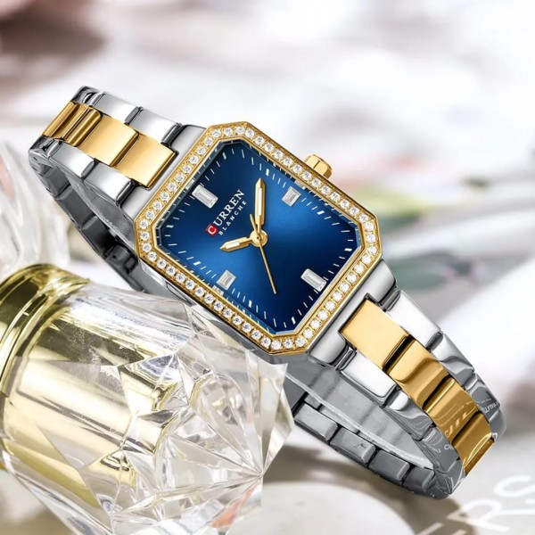 CURREN 9102 Stainless Steel Women Watches for - Silver Gold & Blue