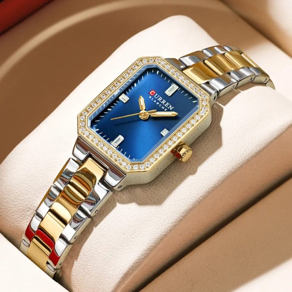 CURREN 9102 Stainless Steel Women Watches for - Silver Gold & Blue
