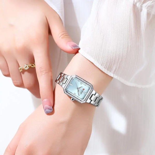 CURREN 9102 Stainless Steel Women Watches for - Silver & Fest