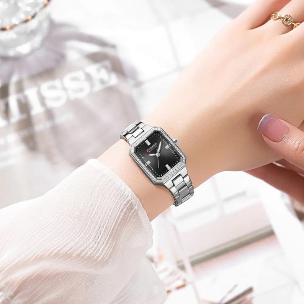 CURREN 9102 Stainless Steel Women Watches for - Silver & Black