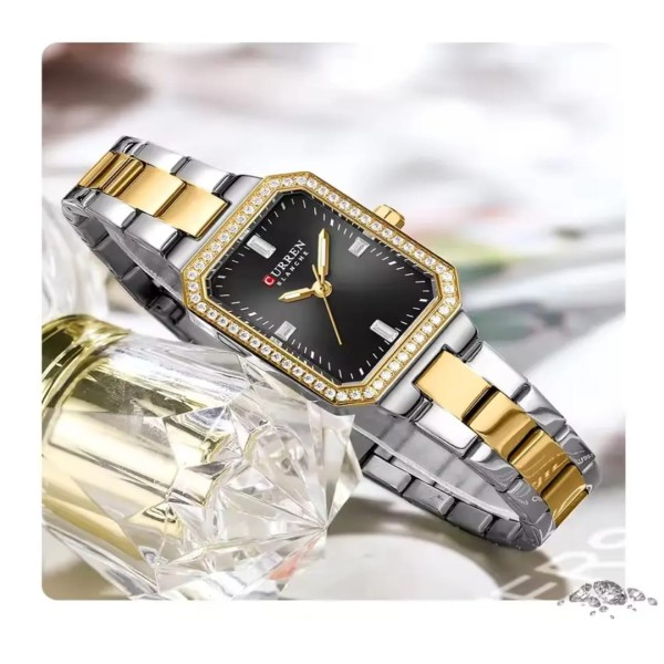 CURREN 9102 Stainless Steel Women Watches for - Silver Gold & Black