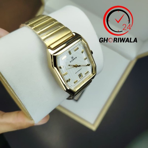 SOBER JC001 Steelness steel Men's Watch For- Golden & White