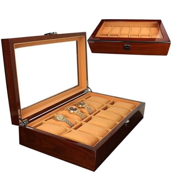 12 Slot Premium Wooden Watch Box - 002