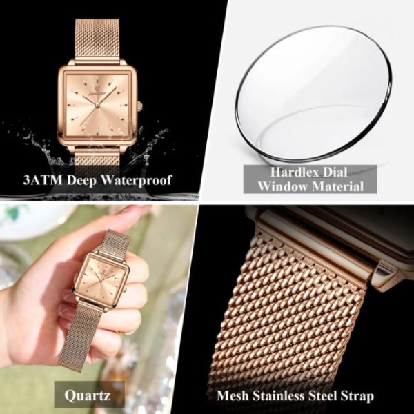 POEDAGAR 793 Luxury Women's Watch - Rose Gold