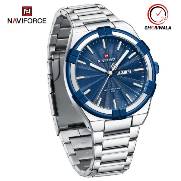 NAVIFORCE 9218 Watch Stainless Steel Men- Silver / Blue