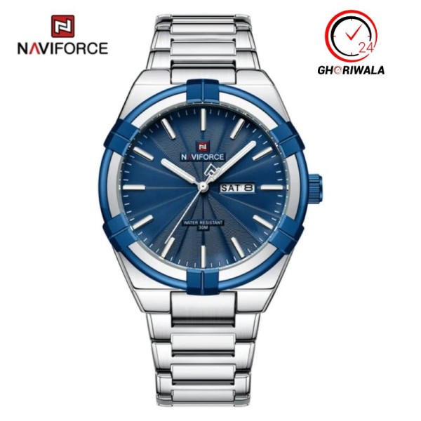 NAVIFORCE 9218 Watch Stainless Steel Men- Silver / Blue
