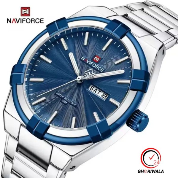 NAVIFORCE 9218 Watch Stainless Steel Men- Silver / Blue
