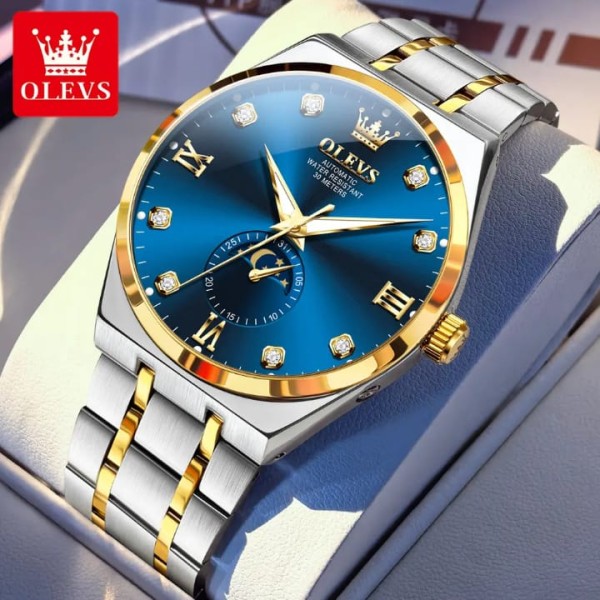OLEVS 7069 Mechanical Stainless Steel Men's watch - Blue